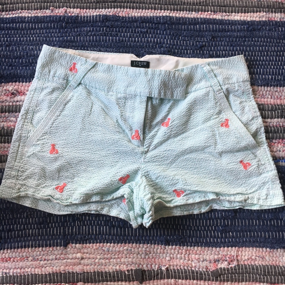 NWOT J. Crew Blue Seersucker Lobster Chino Shorts